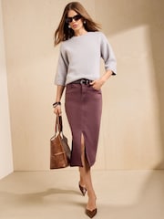 Friends Like These Grey Seam Detail Knitted T-Shirt - Image 3 of 5