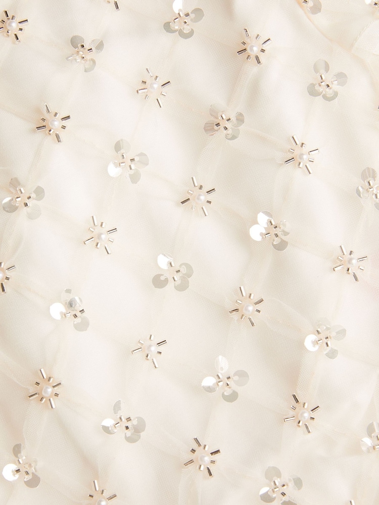 Monsoon White Gracie Embellished Peplum Top - Image 4 of 4