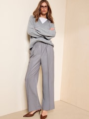 Friends Like These Grey V-Neck Seam Detail Jumper - Image 3 of 5