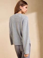 Friends Like These Grey V-Neck Seam Detail Jumper - Image 5 of 5