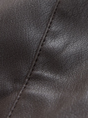 巧克力棕色 - Faux Leather Textured Wide Leg Trousers - 图片7 / 7