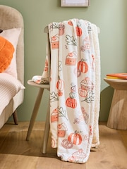 Pumpkin Sherpa Fleece Throw - Image 2 of 4