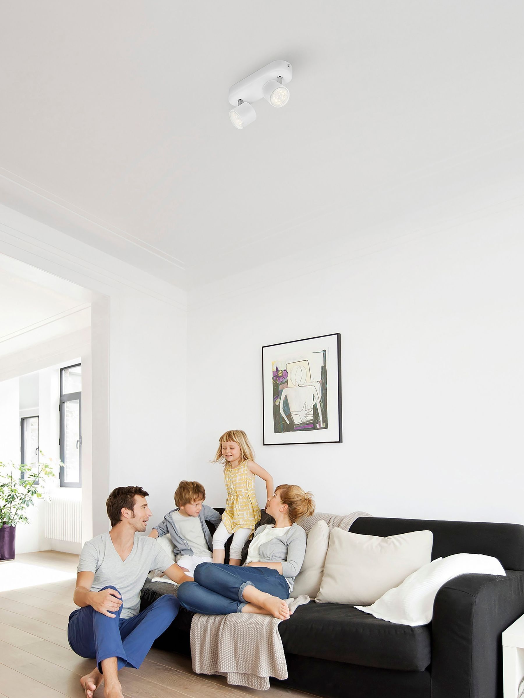 PHILIPS MyLiving Star 2 Bar Spotlight Ceiling Bar (Integrated 2 x 3 W LED Bulb) - Warm White - Image 3
