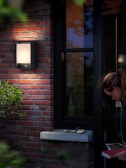 Philips Black LED Arbour Outdoor Wall Lantern with PIR - Image 1 of 5