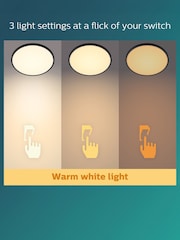 Philips Black LED Superslim 15W 27K Ceiling Light - Image 4 of 6