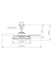Philips Nickel LED Atlas 45W+35W Ceiling Fan Light - Image 5 of 6