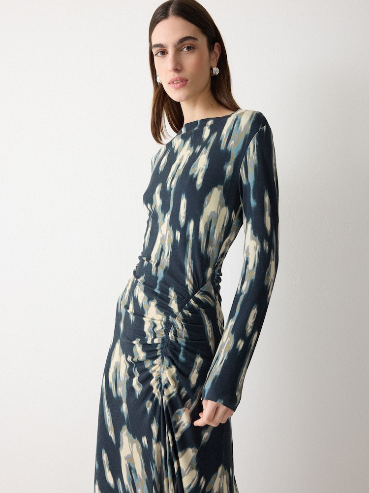 ruched jersey dress Ruched Jersey One Shoulder Midi Dress