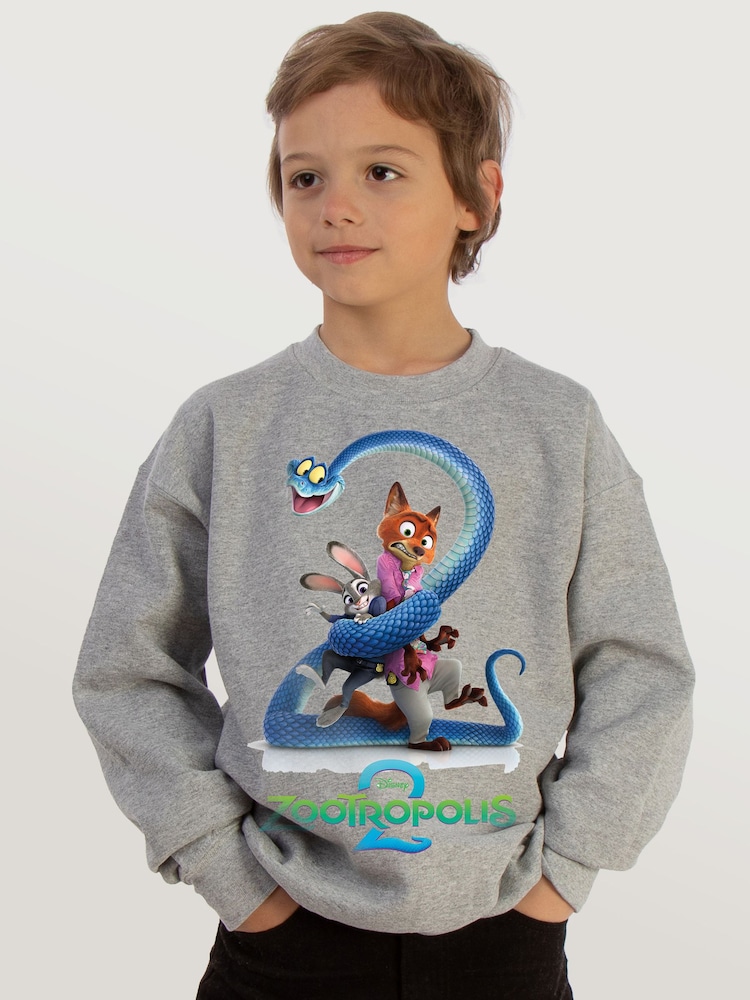 Brands In Grey Zootropolis Poster Sweat Top - Image 1 of 5 Brands In Grey Zootropolis Poster Sweat Top - Image 1 of 5