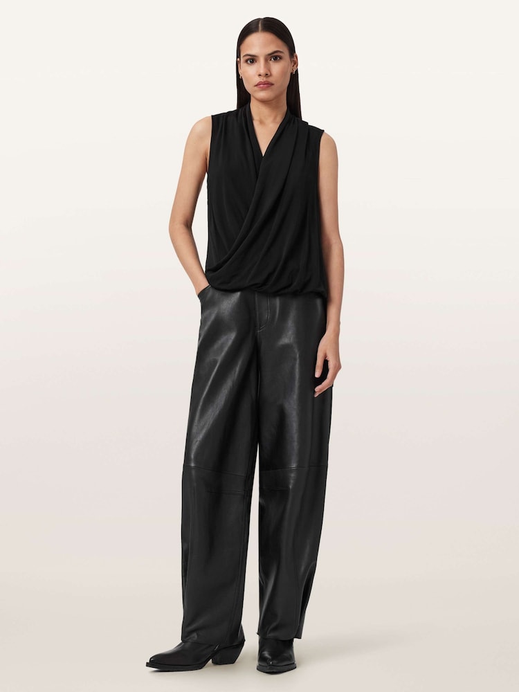 AllSaints Black Adaline Top - Image 2 of 7