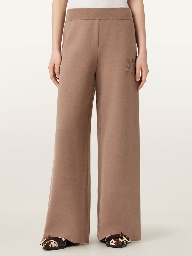 AllSaints Brown Sonny Knit Trousers - Image 1 of 7