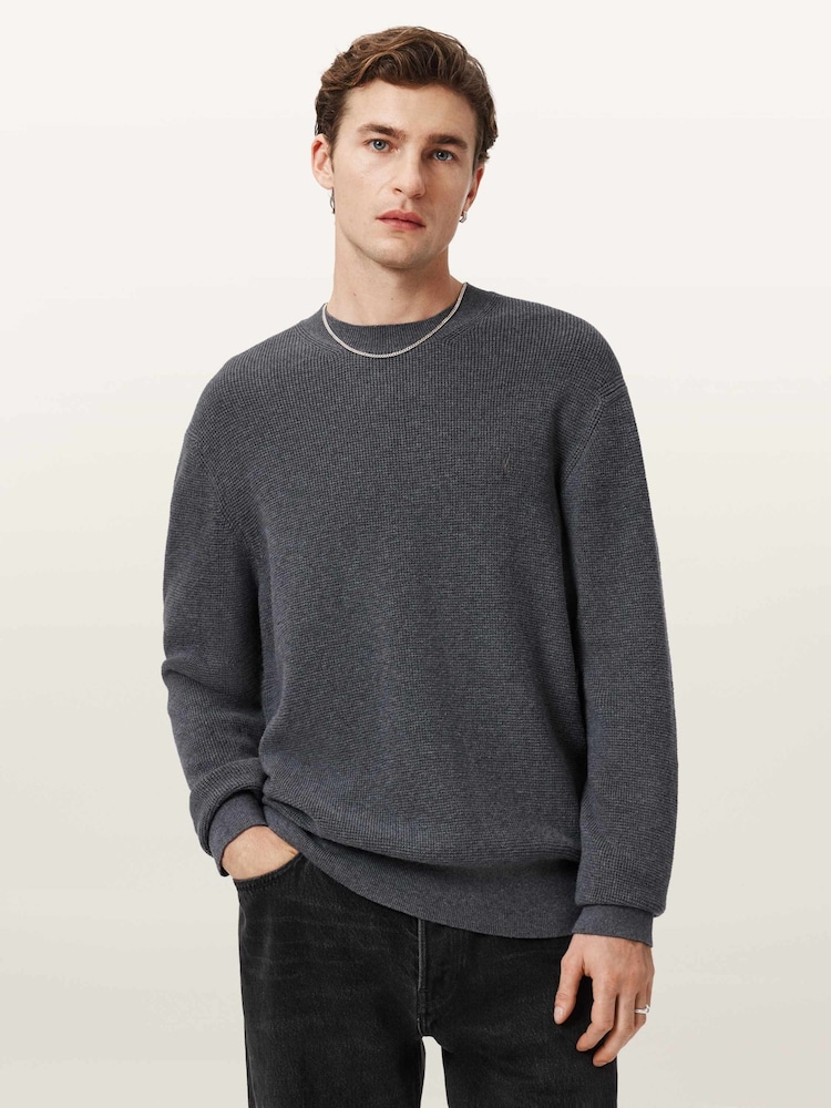 AllSaints Blue Aspen Crew Neck Jumper - Image 1 of 9