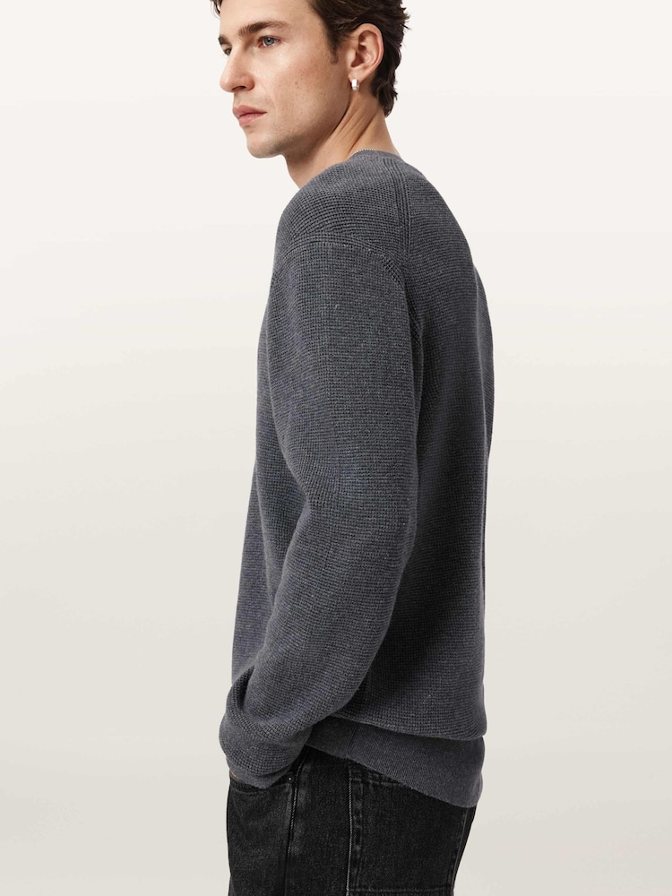 AllSaints Blue Aspen Crew Neck Jumper - Image 2 of 9