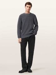 AllSaints Blue Aspen Crew Neck Jumper - Image 3 of 9