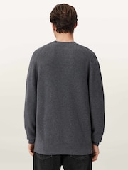 AllSaints Blue Aspen Crew Neck Jumper - Image 6 of 9