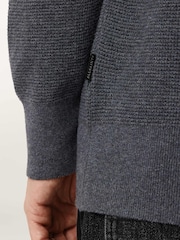 AllSaints Blue Aspen Crew Neck Jumper - Image 8 of 9