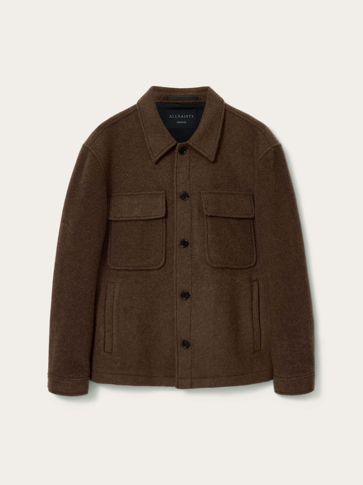 Brązowy - AllSaints Cayson Jacket - Obraz 7 z 7