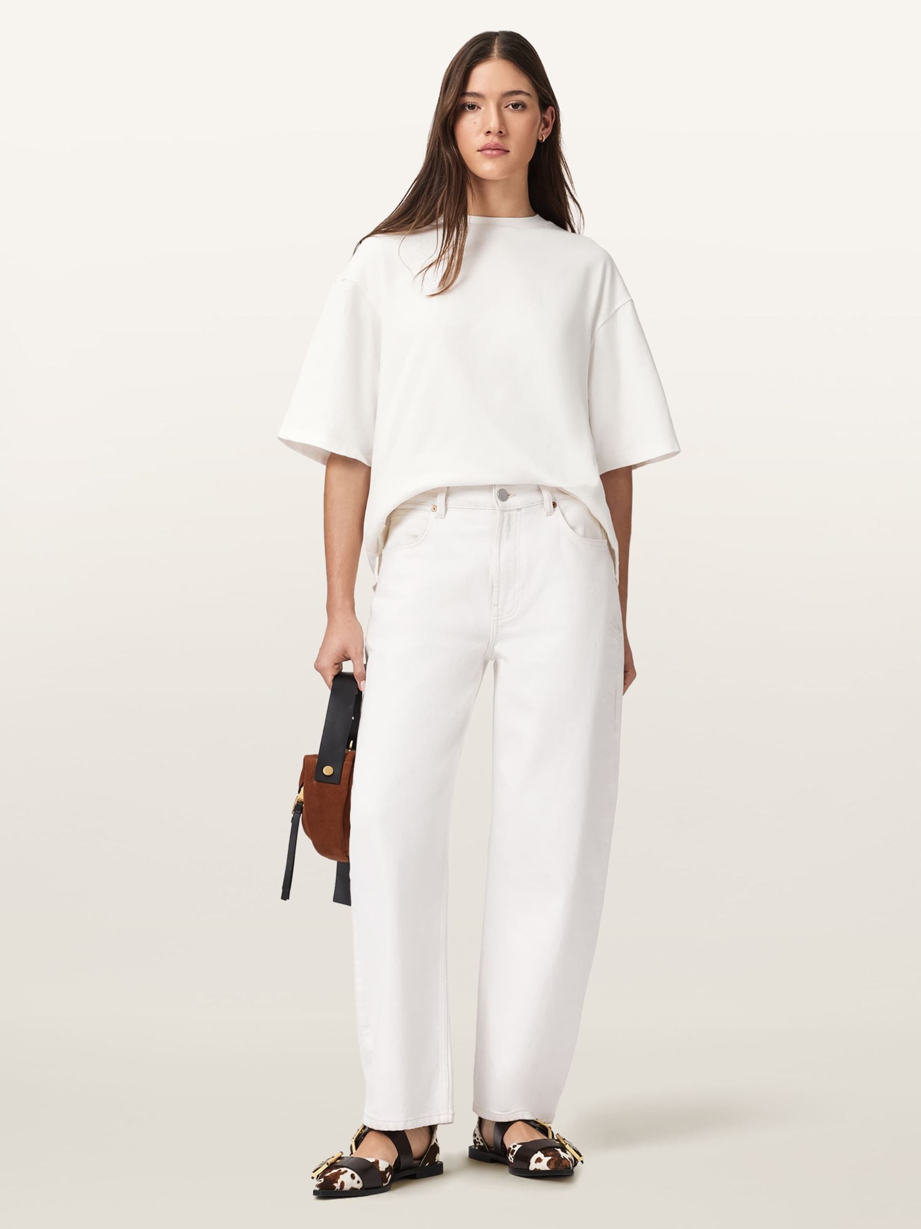 美品✨エンフォルド　KNIT CLERIC SHIRT 2024AW 38 Buy AllSaints White Esme Amelie Crochet Back Detail Cotton T-Shirt