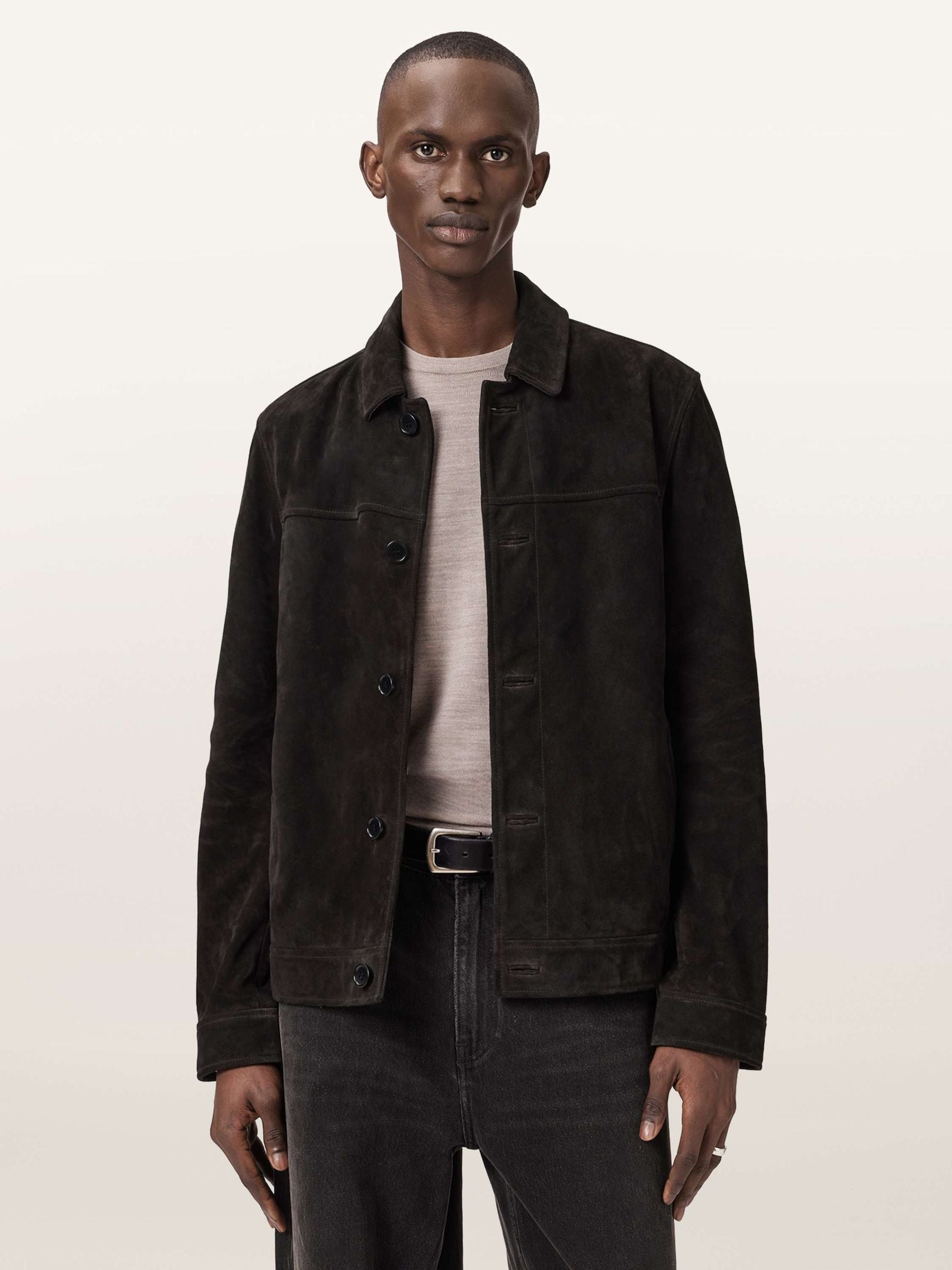 Buy AllSaints Black Nates Suede Jacket from the Next UK online shop
