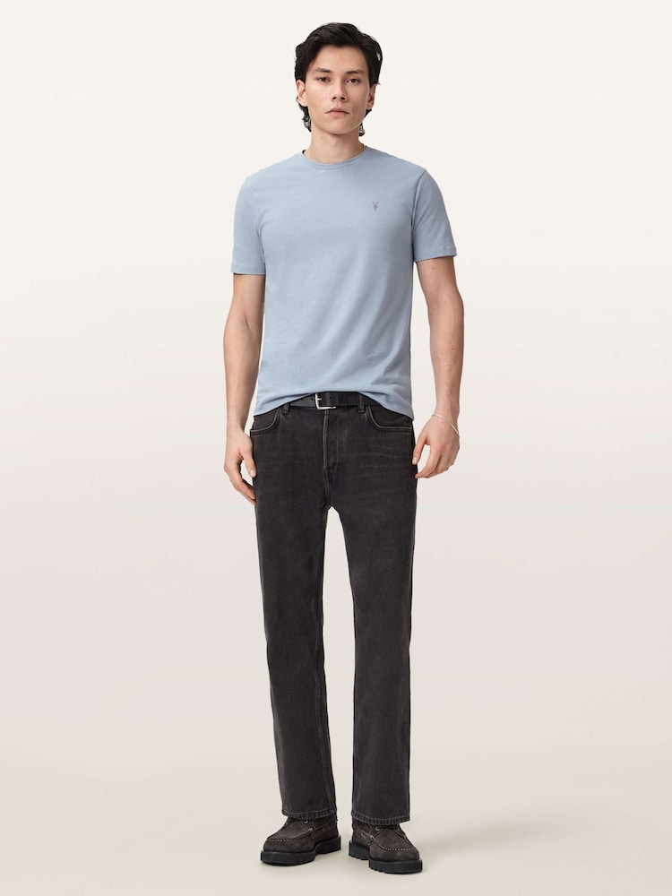 AllSaints Light Blue Brace Short Sleeve 100% Cotton T-Shirt - Image 2 of 7 AllSaints Light Blue Brace Short Sleeve 100% Cotton T-Shirt - Image 2 of 7
