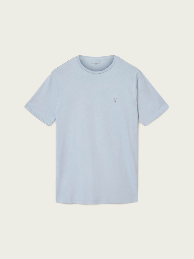 AllSaints Light Blue Brace Short Sleeve 100% Cotton T-Shirt - Image 7 of 7 AllSaints Light Blue Brace Short Sleeve 100% Cotton T-Shirt - Image 7 of 7