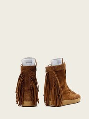 AllSaints Brown Louise Fringe High Top Trainers - Image 5 of 7