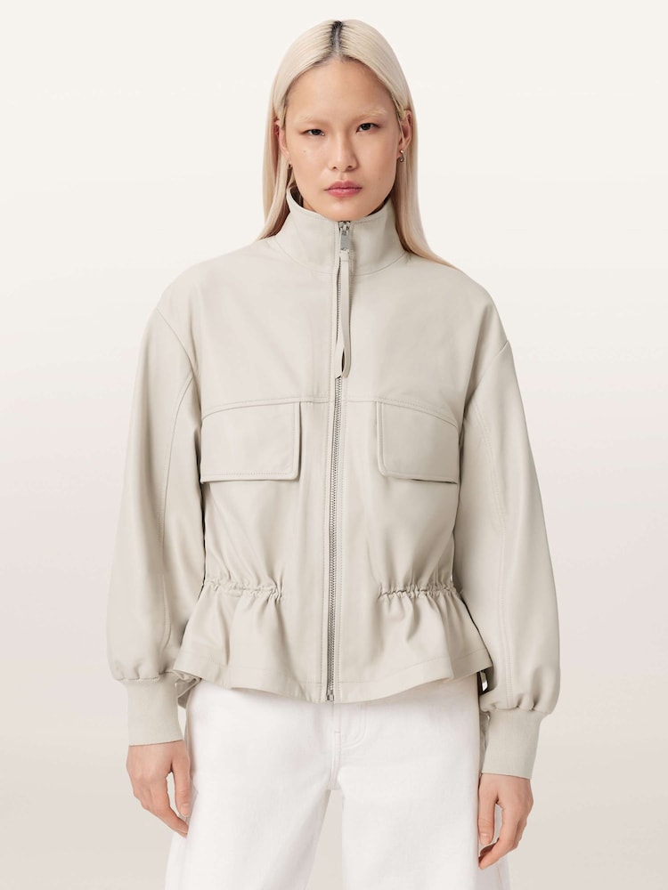 AllSaints White Flor Jacket - Image 1 of 8