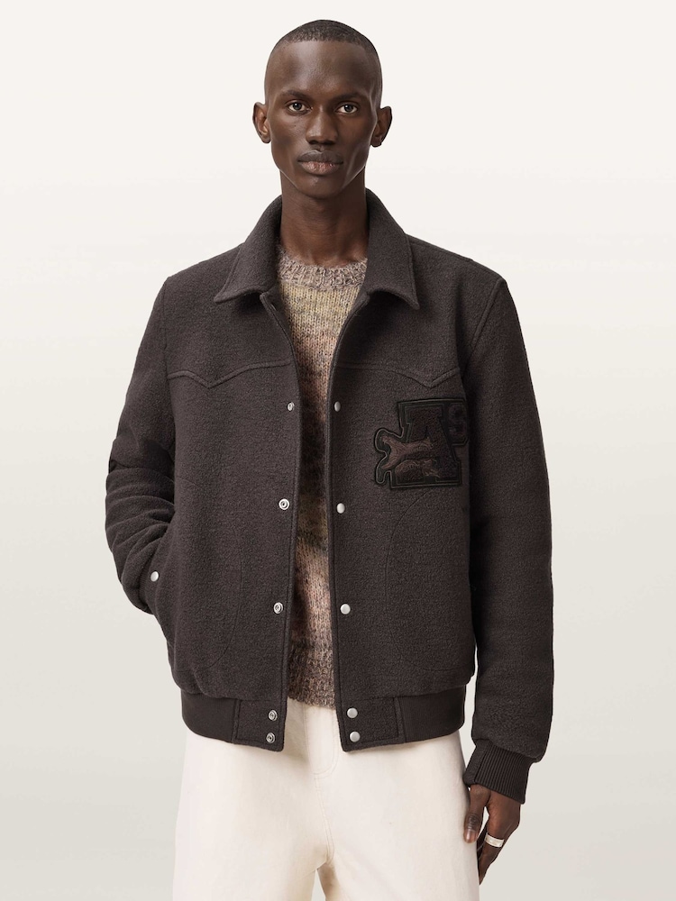 AllSaints Brown Royce Jacket - Image 1 of 8