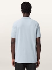 AllSaints Blue Reform Short Sleeve Polo Shirt - Image 4 of 8