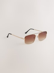 Brushed Gold Navigator Sunglasses - Image 3 of 5