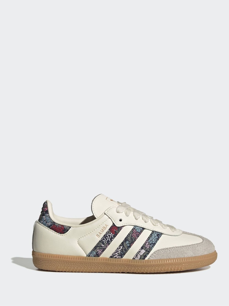 adidas Originals Neutral Liberty London Junior Samba OG Trainers - Image 1 of 8 adidas Originals Neutral Liberty London Junior Samba OG Trainers - Image 1 of 8