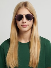 Polaroid Kids Pink Pilot Sunglasses - Image 6 of 6