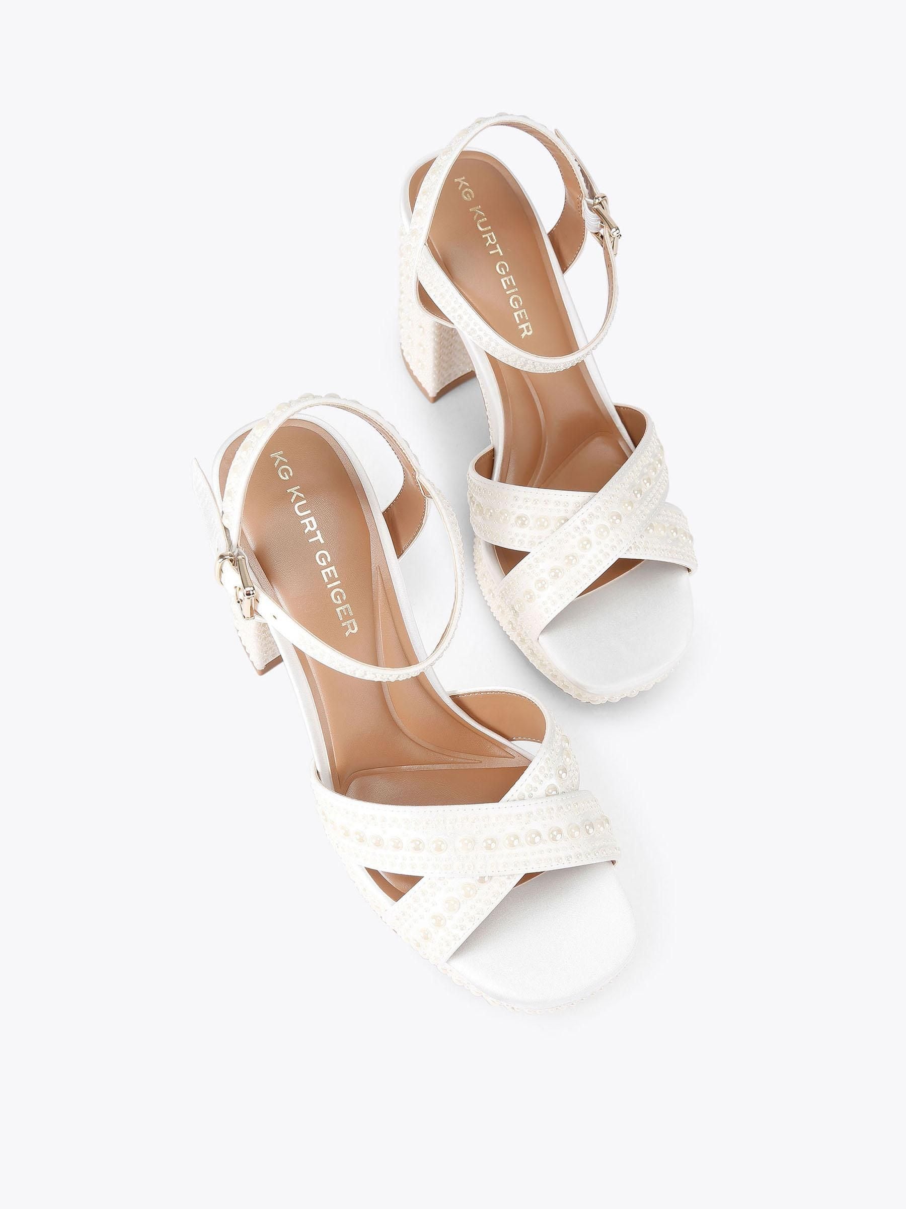 Buy KG Kurt Geiger Natural Fleur Platform Sandals from Next USA