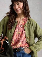 White Stuff Pink Nelly Notch Neck T-Shirt - Image 4 of 6