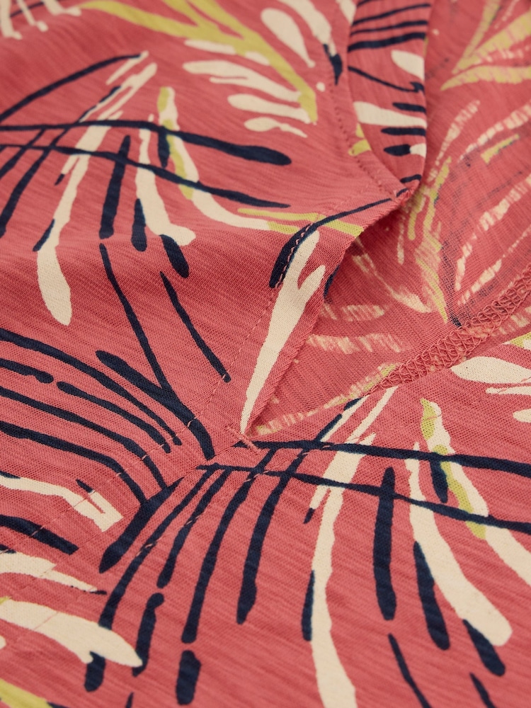 White Stuff Pink Nelly Notch Neck T-Shirt - Image 6 of 6