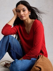 White Stuff Red Elody Linen Blend Jumper - Image 4 of 6
