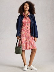 White Stuff Pink Ria Jersey Shirt Dress - Image 3 of 6