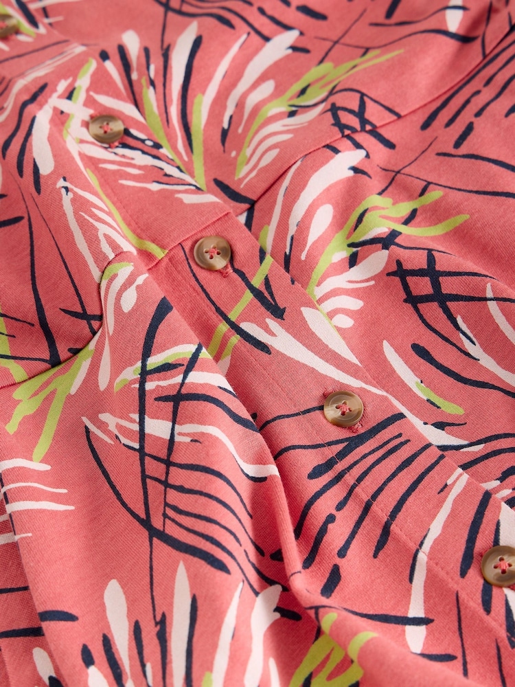 White Stuff Pink Ria Jersey Shirt Dress - Image 6 of 6