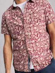 White Stuff Red Finsbury Ss Floral Print Shirt - Image 3 of 6