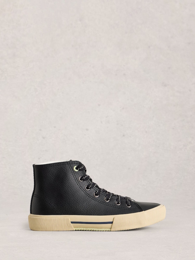 White Stuff Black Pippa Hi-Top Trainers - Image 1 of 4