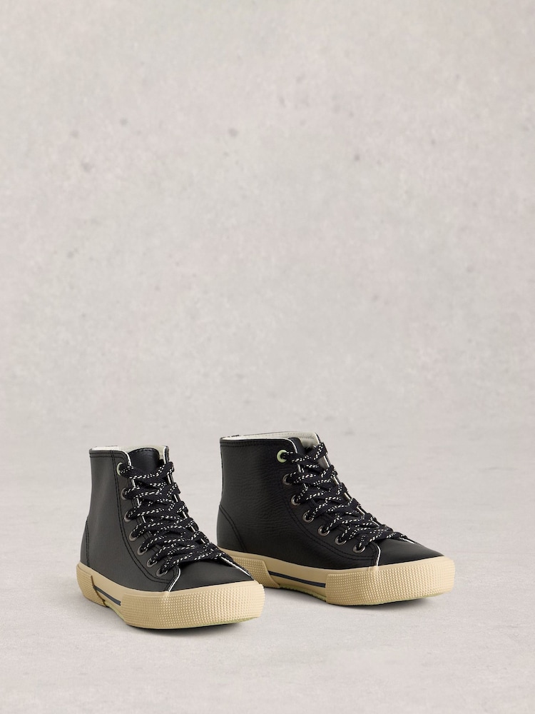 White Stuff Black Pippa Hi-Top Trainers - Image 2 of 4