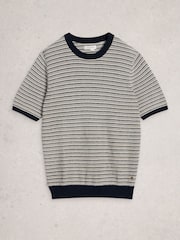 White Stuff Blue Bibury Knitted T-Shrit - Image 5 of 6