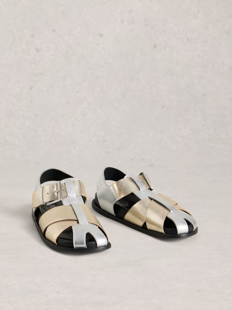 White Stuff Metallic City Fisherman Sandals - Image 2 of 4