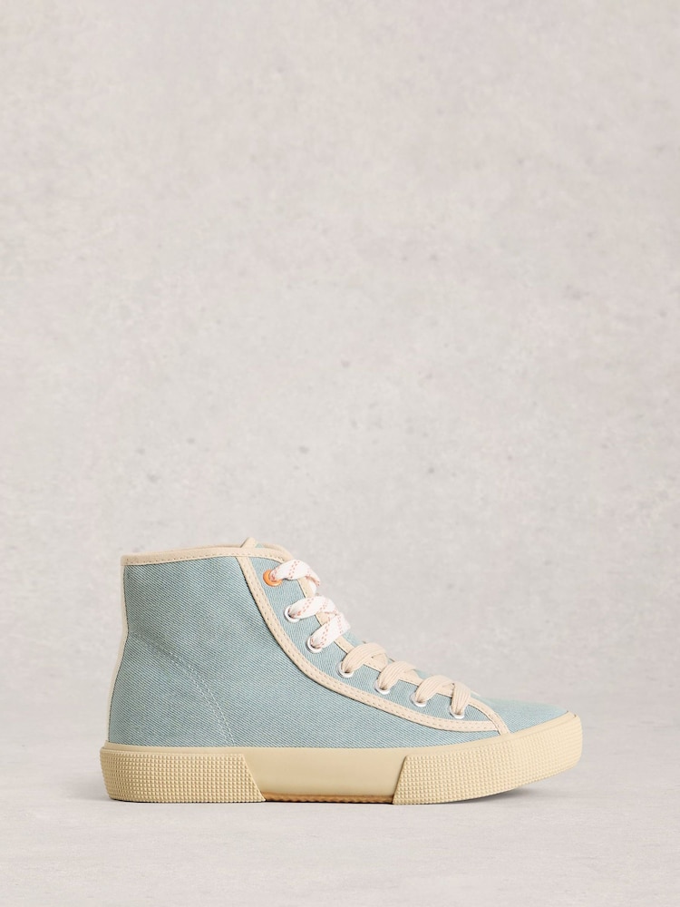 White Stuff Blue Pippa Hi-Top Trainers - Image 1 of 4