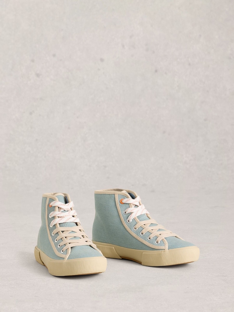 White Stuff Blue Pippa Hi-Top Trainers - Image 2 of 4