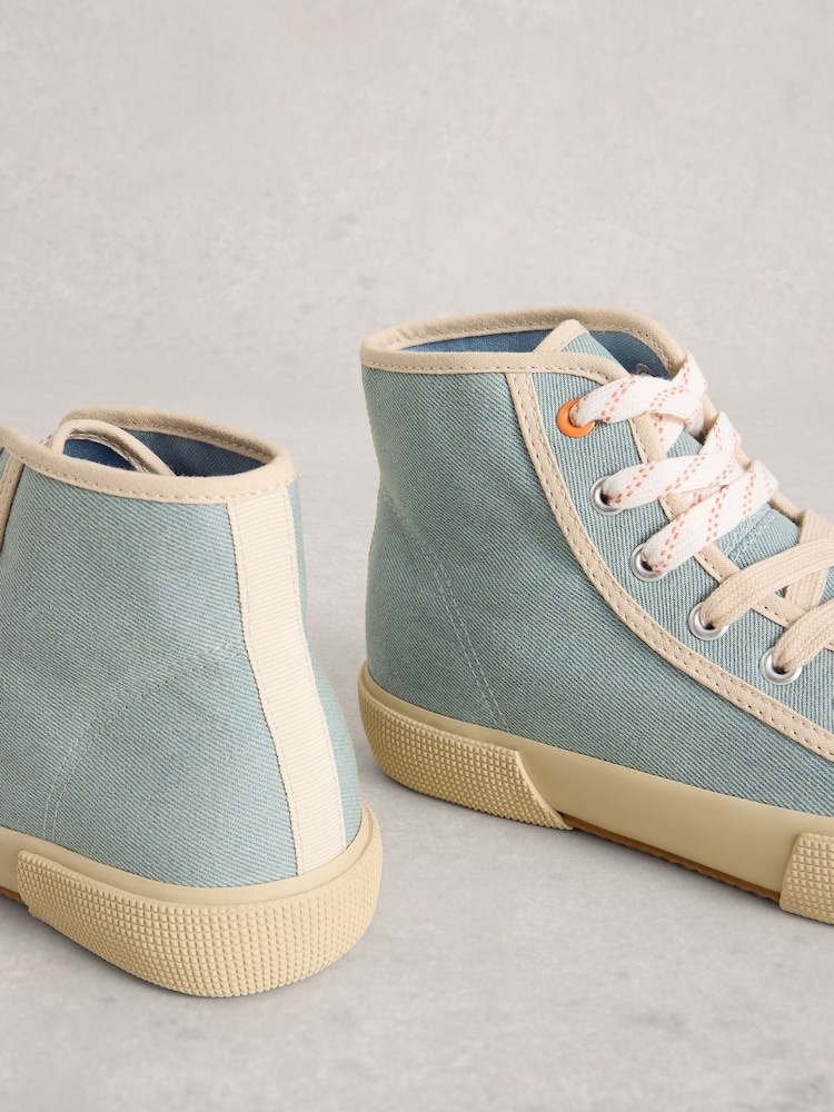 White Stuff Blue Pippa Hi-Top Trainers - Image 4 of 4