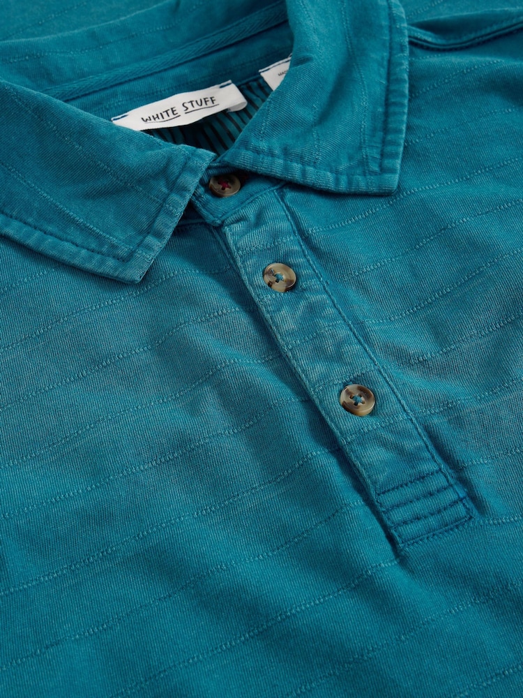 Albastru - White Stuff Tunstall Overdye Polo Shirt - Imaginea 2 din 2