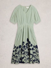 White Stuff Green Kate Midi Dress - Image 5 of 6
