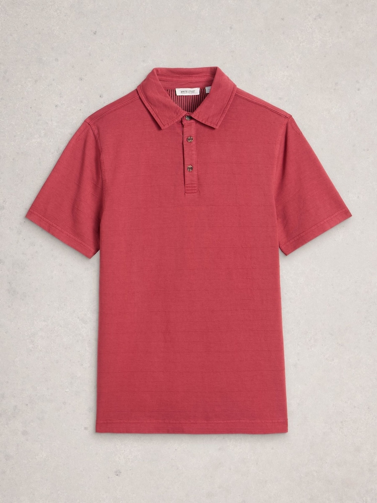 Roșu - White Stuff Tunstall Overdye Polo Shirt - Imaginea 1 din 2