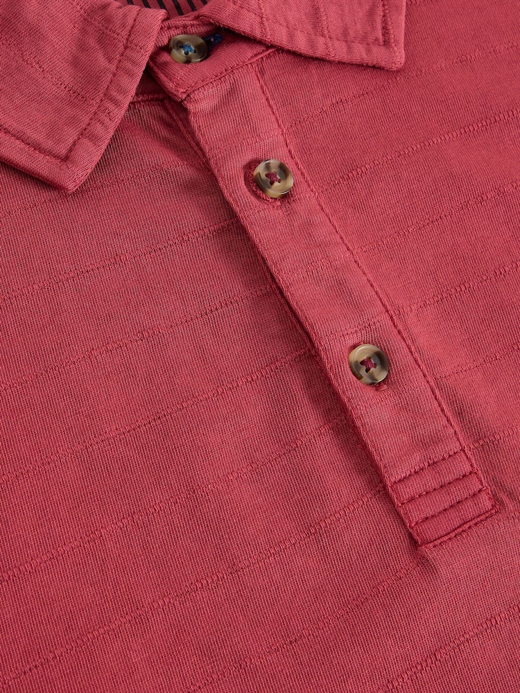 Roșu - White Stuff Tunstall Overdye Polo Shirt - Imaginea 2 din 2