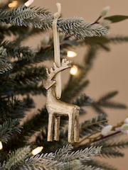 Gold Reindeer Christmas Bauble - Image 1 of 3